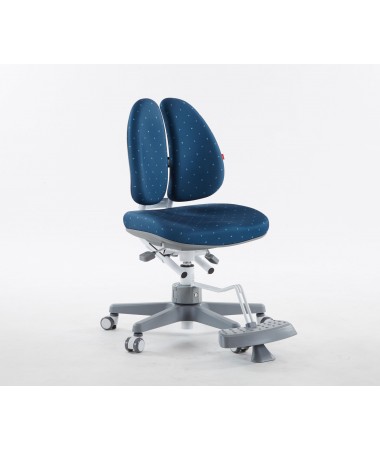 TC604DBW DUO CHAIR (WHITE IN DEEP BLUE FABRIC)